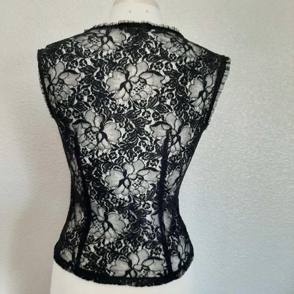 Ann Ferriday Black Lace Corset Blouse - Picture 8 of 12